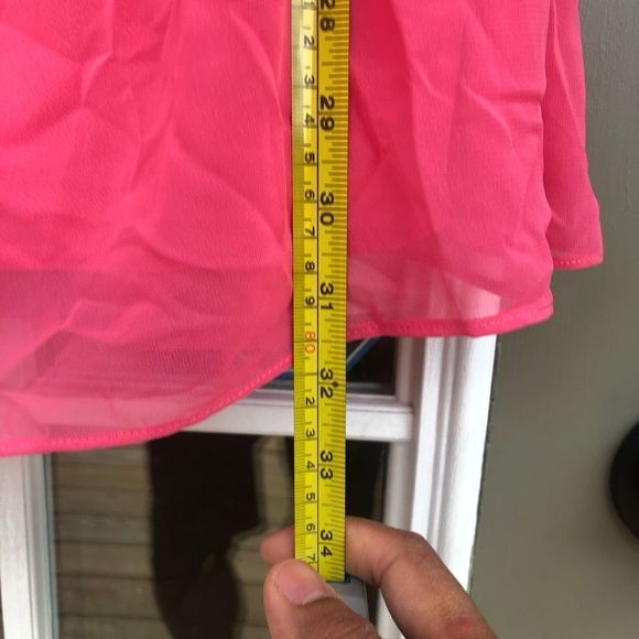 Alfred Angelo Pink Fuscia Halter Chiffon Ruffle Dress EUC, Size 12 - Picture 12 of 12